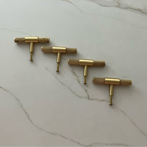 Brushed Brass  T-Bar Knobs - Picture 1 of 1